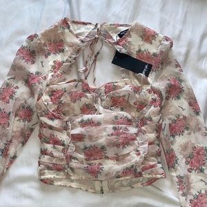 Floral bustier blouse